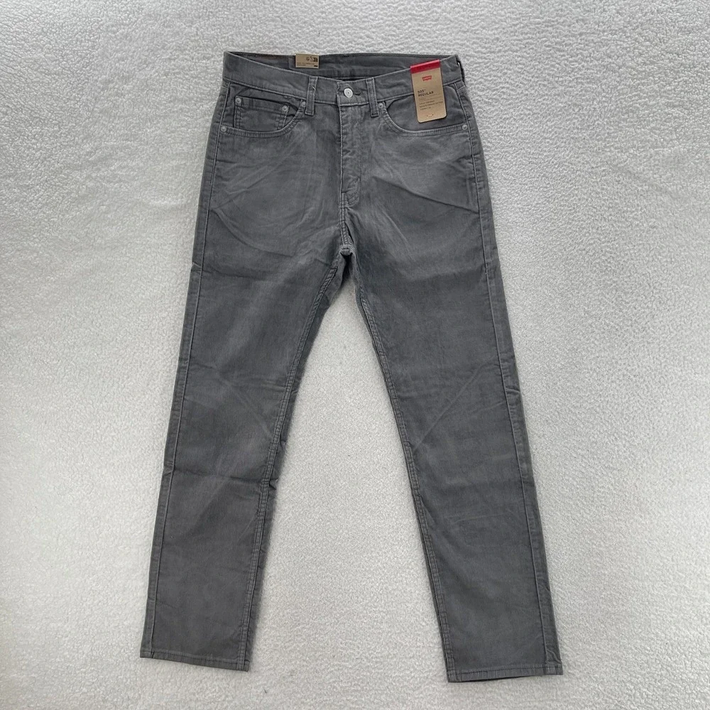 Levi's Pants Men's 32x32 Gray 505 Corduroy Pinwale Regular Fit Straight Preppy